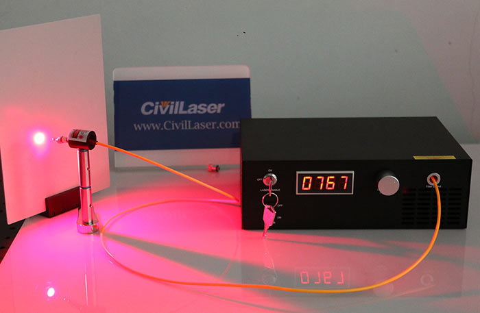 635nm 800mW Fiber Laser Red Laser Beam All-in-one Type - Click Image to Close